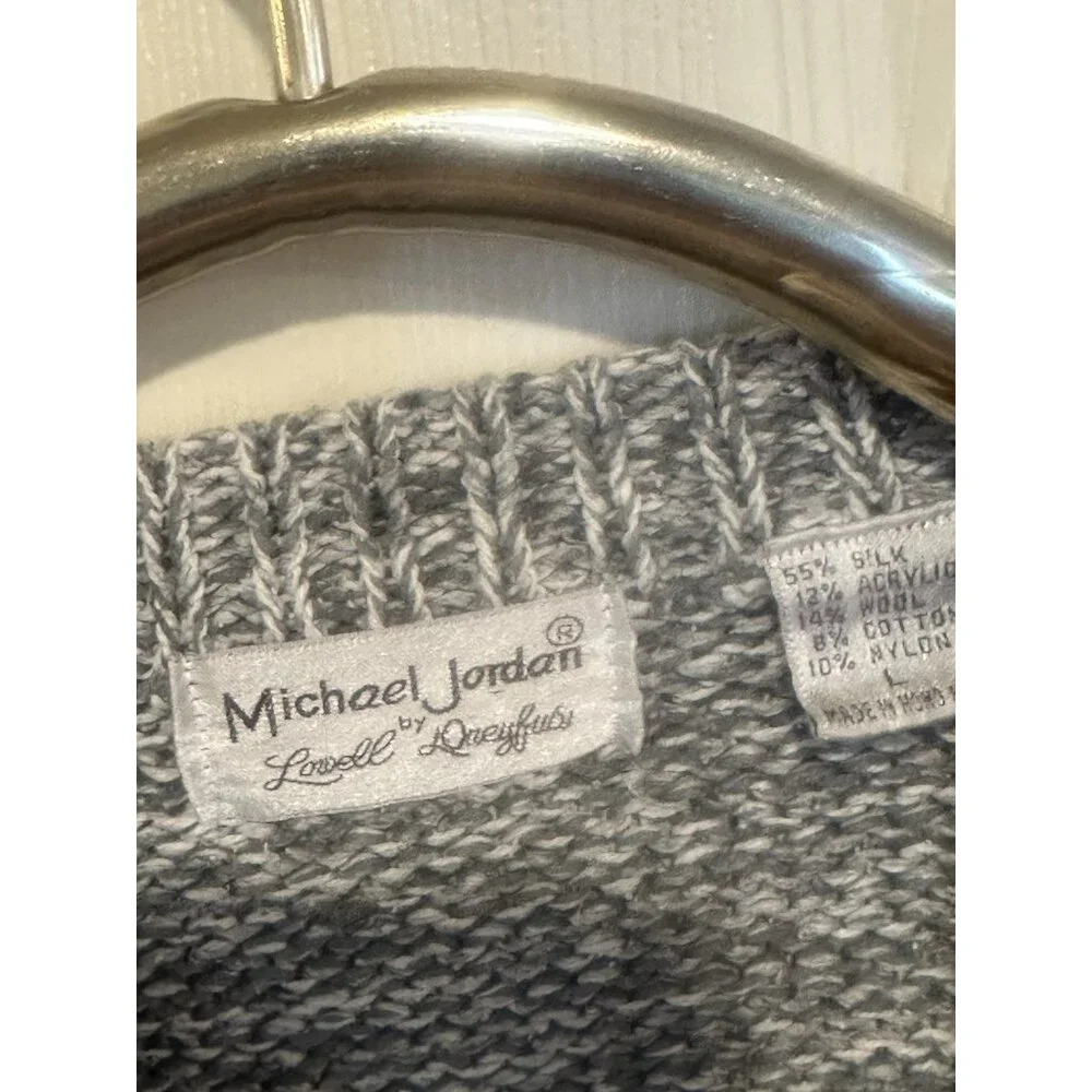Vintage Michael Jordan By‎ Lowell Dreyfus Grey Knit Sweater Size L